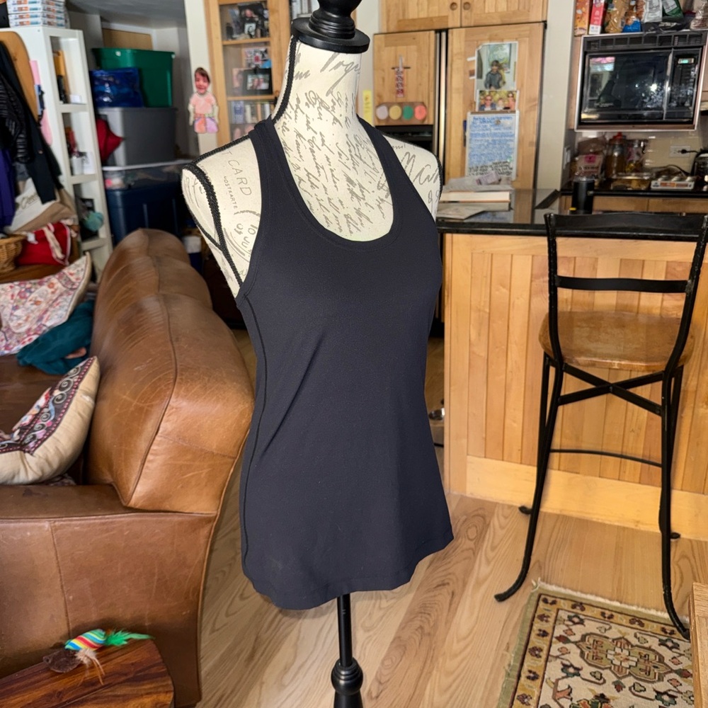 Lululemon Athletic Solid Black Racerback Tank Top… - image 3